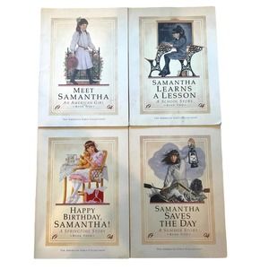 Vintage AMERICAN GIRL DOLL Book Series MEET SAMANTHA Lot of 4 # 1-2 & 4-5